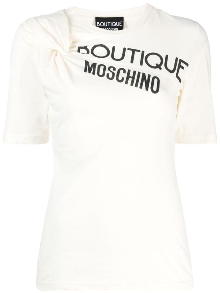 Boutique Moschino Twist Detail T-shirt - Neutrals