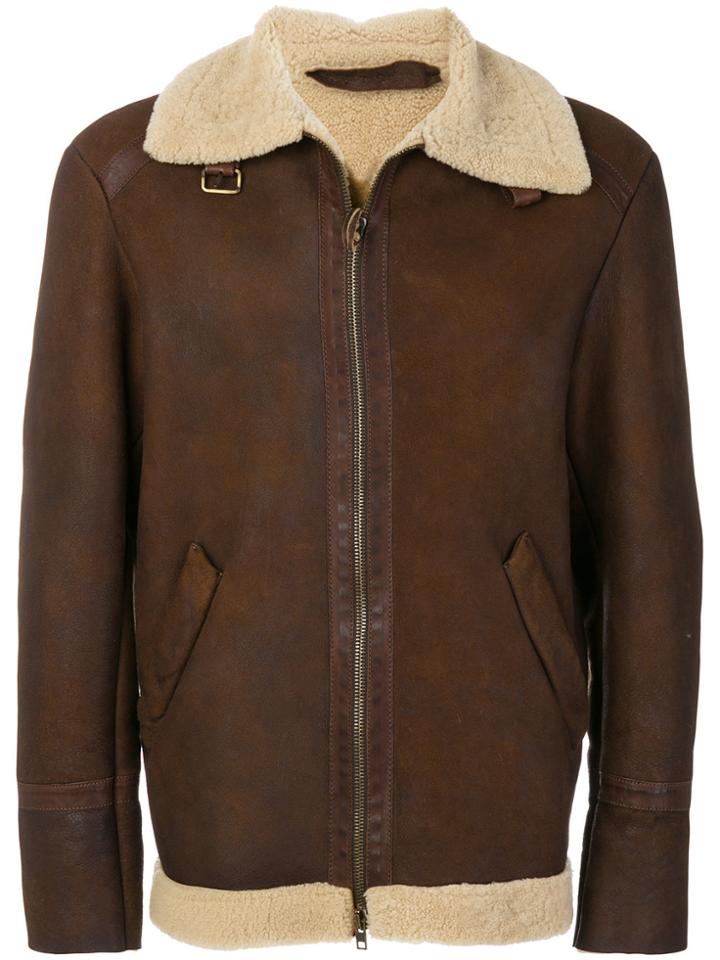 Salvatore Santoro Fitted Zipped Up Jacket - Brown
