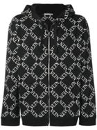 Valentino 'vltn' Logo Grid Print Hoodie - Black