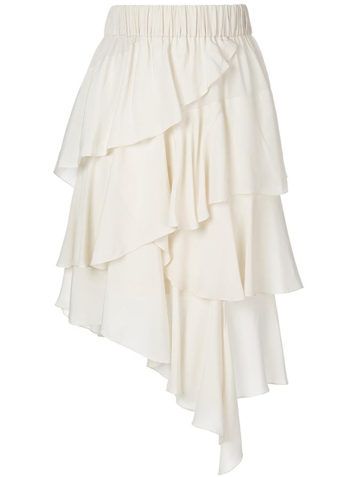 Isabel Marant Étoile - Layered Asymmetric Skirt - Women - Cupro - 36, Nude/neutrals, Cupro