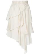 Isabel Marant Étoile - Layered Asymmetric Skirt - Women - Cupro - 36, Nude/neutrals, Cupro