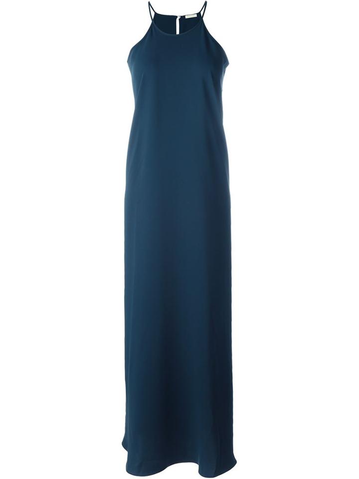 P.a.r.o.s.h. Halter Neck Maxi Dress, Women's, Size: L, Blue, Polyester