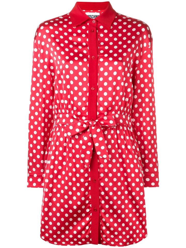 Moschino Polka Dots Shirt Dress - Red