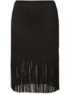 Roberto Cavalli 'tiger' Jacquard Fringed Skirt