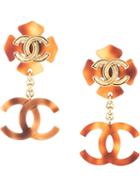 Chanel Pre-owned Cc Logo Earrings - Brown