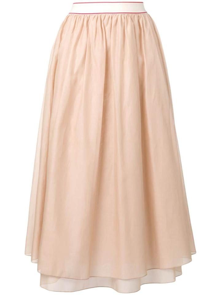 Luisa Cerano Tulle Midi Skirt - Neutrals