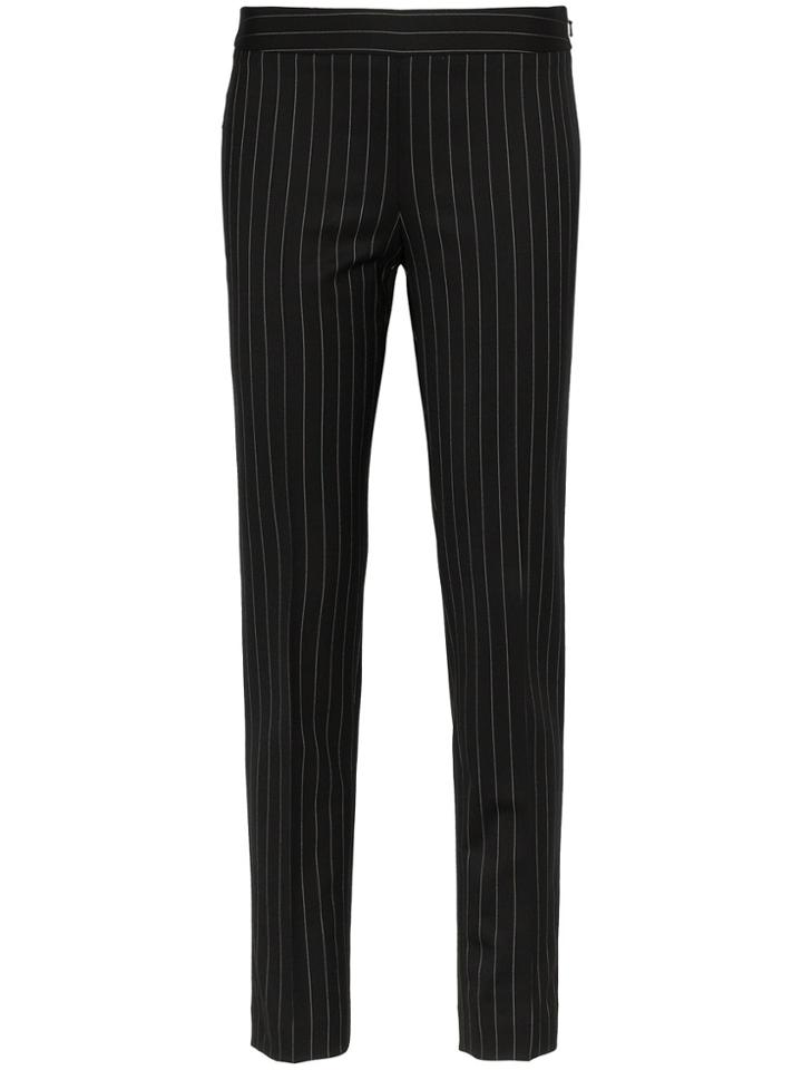 Moschino High-waisted Skinny Pinstripe Trousers - Black