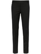 Moschino High-waisted Skinny Pinstripe Trousers - Black