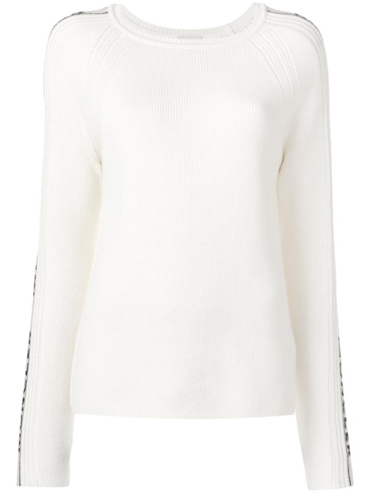 Moncler Logo Sleeves Sweater - White