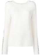 Moncler Logo Sleeves Sweater - White