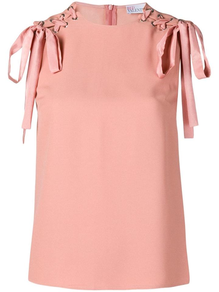 Red Valentino Lace Up Detail Top - Pink