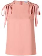Red Valentino Lace Up Detail Top - Pink