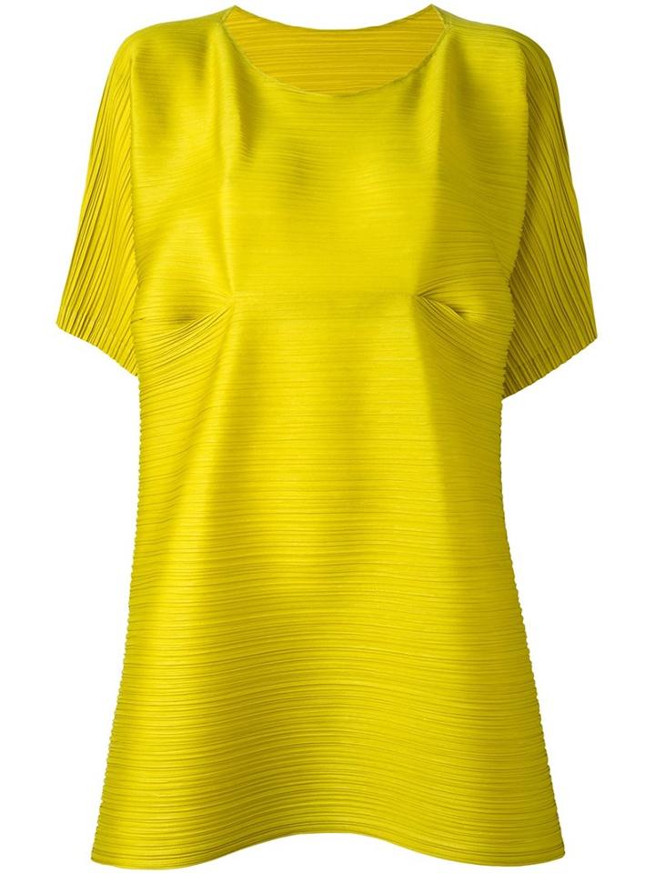 Pleats Please By Issey Miyake Loose Fit Blouse, Women's, Size: Iii, Green, Polyester