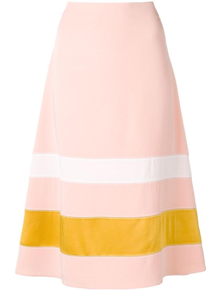 Marni Striped A-line Skirt - Pink