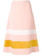 Marni Striped A-line Skirt - Pink