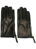 Want Les Essentiels De La Vie Zip Detail Gloves, Women's, Size: 7.5, Black, Leather/silk