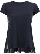 Sacai - Sheer Back T-shirt - Women - Linen/flax/polyester - 1, Women's, Blue, Linen/flax/polyester