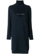 Calvin Klein Jeans Logo Turtleneck Jersey Dress - Black