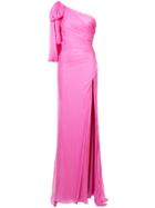 Oscar De La Renta One-shoulder Draped Gown - Pink & Purple