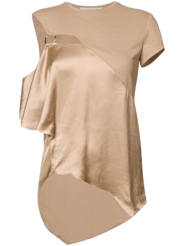 Esteban Cortazar - Asymmetric Ruffle Dress - Women - Viscose/polyamide - 38, Nude/neutrals, Viscose/polyamide
