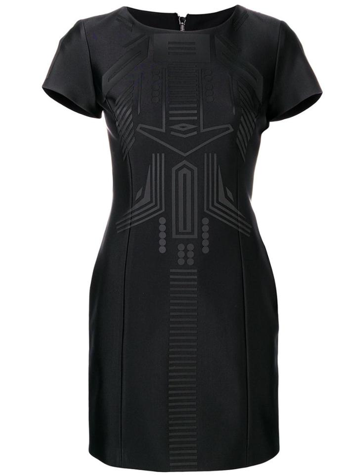Frankie Morello Embossed Mini Tube Dress - Black
