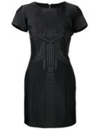 Frankie Morello Embossed Mini Tube Dress - Black