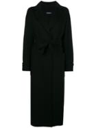 's Max Mara Belted Long Coat - Black