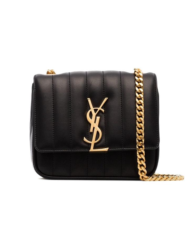 Saint Laurent Vicky Small Quilted Shoulder Bag - Black