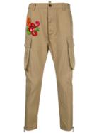 Dsquared2 Floral Embroidered Trousers - Nude & Neutrals