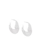 Shaun Leane 'white Feather' Hoop Earrings, Women's, Metallic