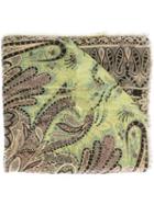 Etro Printed Silk Scarf, Women's, Green, Silk