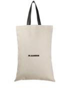 Jil Sander Oversized Logo Print Tote - Neutrals