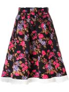 Msgm Floral Tapestry Skirt, Women's, Size: Medium, Black, Polyamide