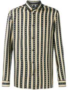 Versace Striped Straight Fit Shirt - Black