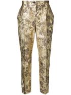 Dolce & Gabbana Floral Jacquard Trousers - Gold