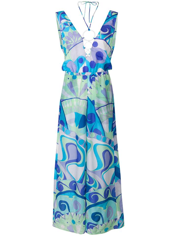 Emilio Pucci Printed Palazzo Jumpsuit - Blue