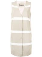 Herno - Striped Waistcoat - Women - Polyamide/polyester/viscose/metallic Fibre - 40, Nude/neutrals, Polyamide/polyester/viscose/metallic Fibre
