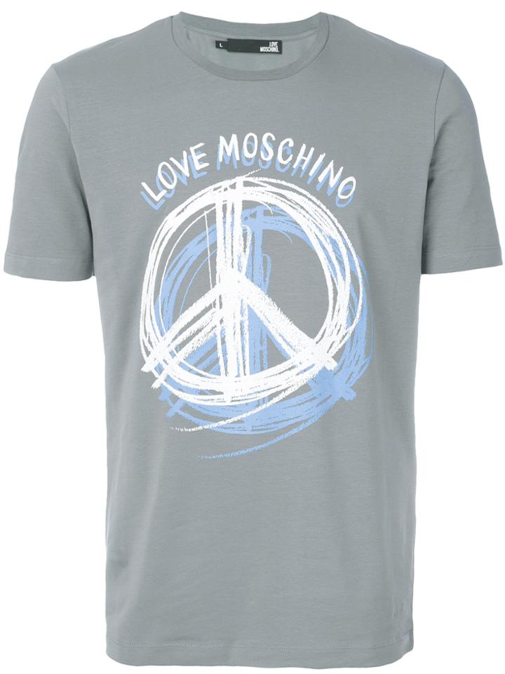 Love Moschino Peace Print T-shirt - Grey
