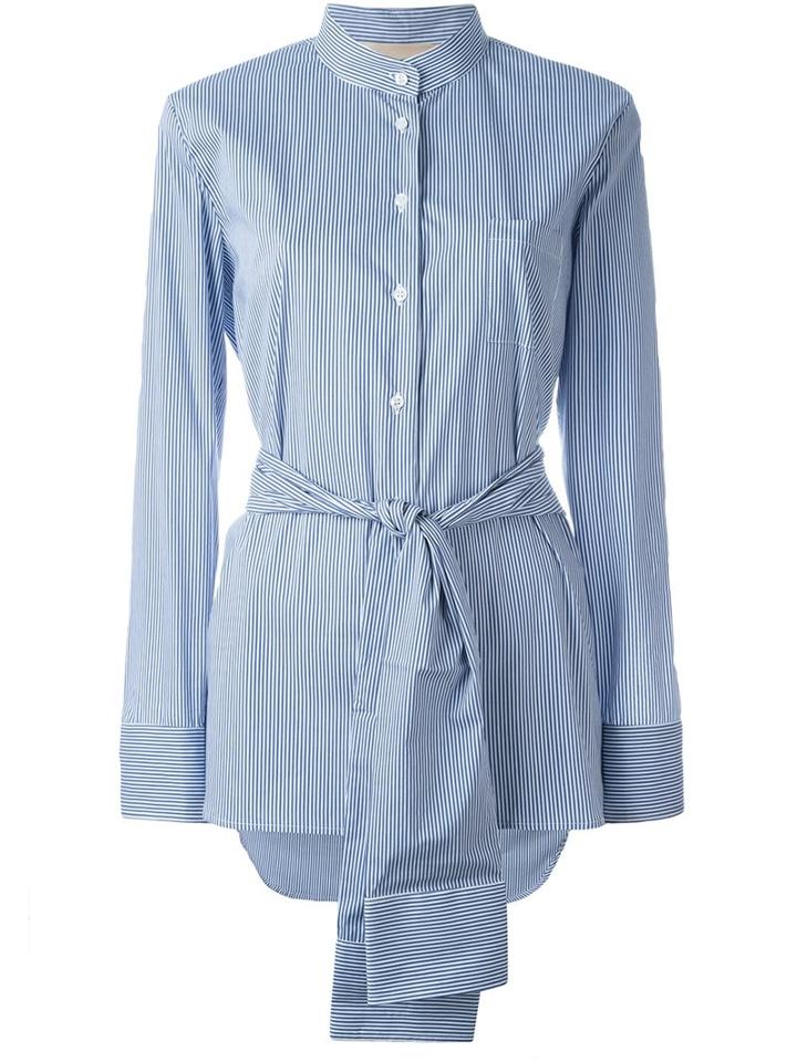 Erika Cavallini Striped Tie-waist Shirt
