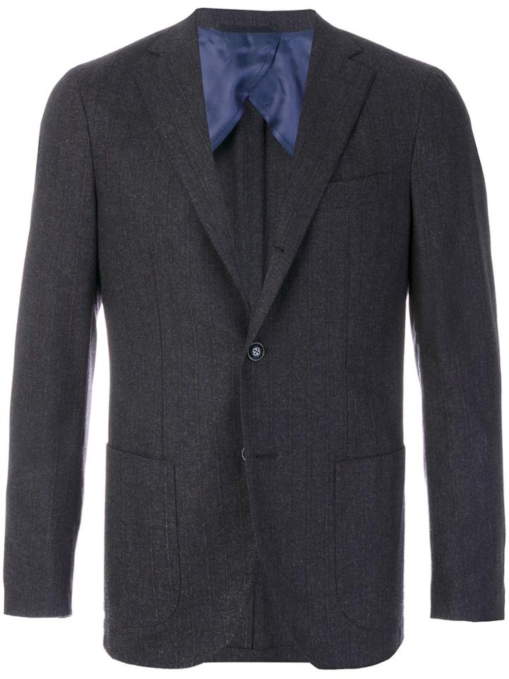 Barba Classic Fitted Blazer - Grey