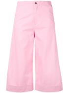 Cropped Flared Trousers - Women - Cotton - 28, Pink/purple, Cotton, The Seafarer