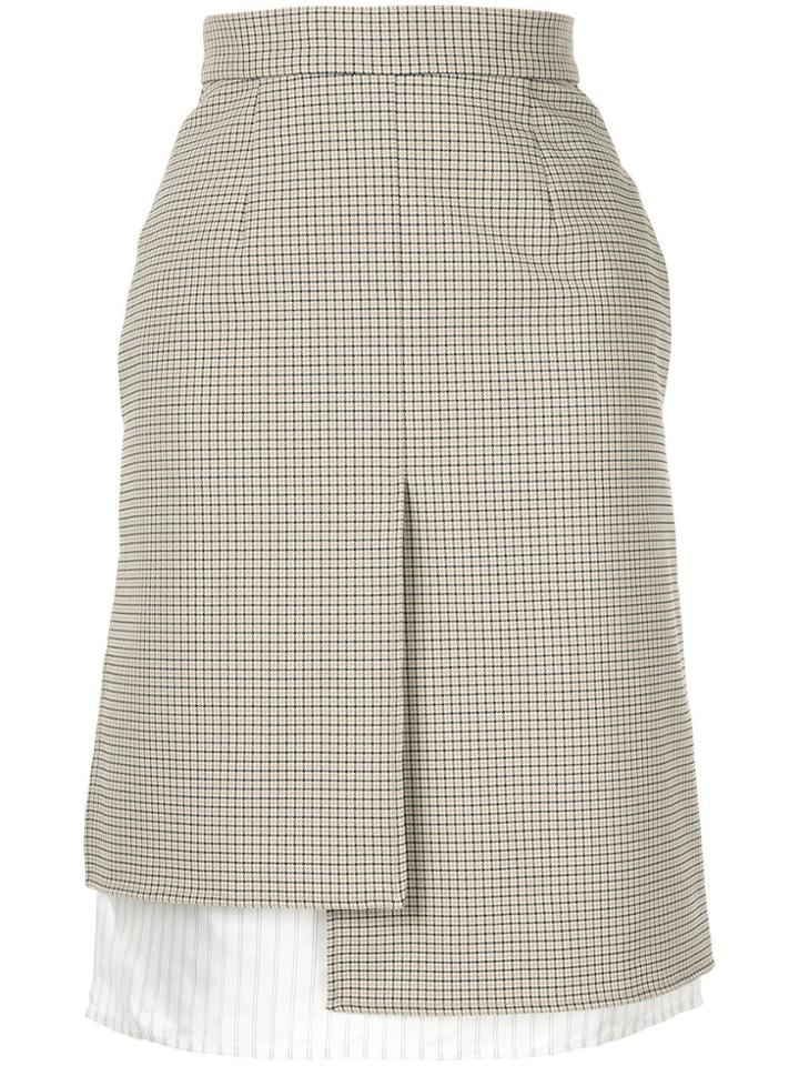 Nina Ricci Plaid Asymmetric Skirt - Neutrals