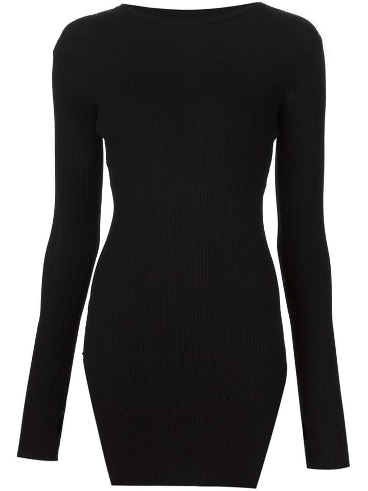 Helmut Lang Ribbed Sweater, Women's, Size: Large, Black, Cotton/angora