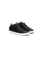 Leather Crown Kids Lace-up Sneakers - Black