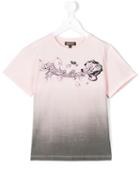Roberto Cavalli Kids - Rose Print T-shirt - Kids - Cotton/spandex/elastane - 10 Yrs, Pink/purple