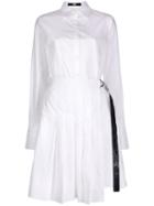 Karl Lagerfeld Poplin Shirt Dress With Pleats - White