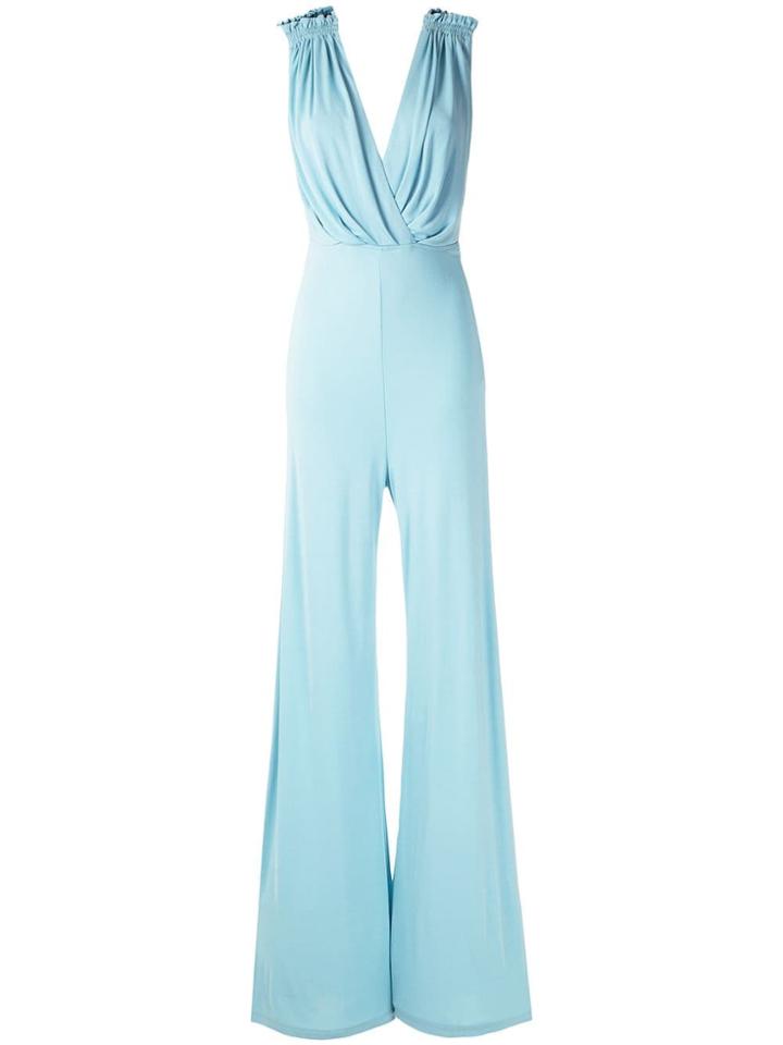Tufi Duek Draped Neck Jumpsuit - Blue