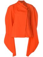 A.w.a.k.e. Cape-sleeve Asymmetric Blouse - Yellow & Orange