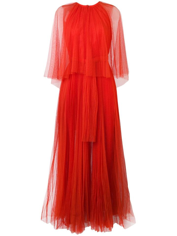 Maria Lucia Hohan Pleated Cape Gown - Orange
