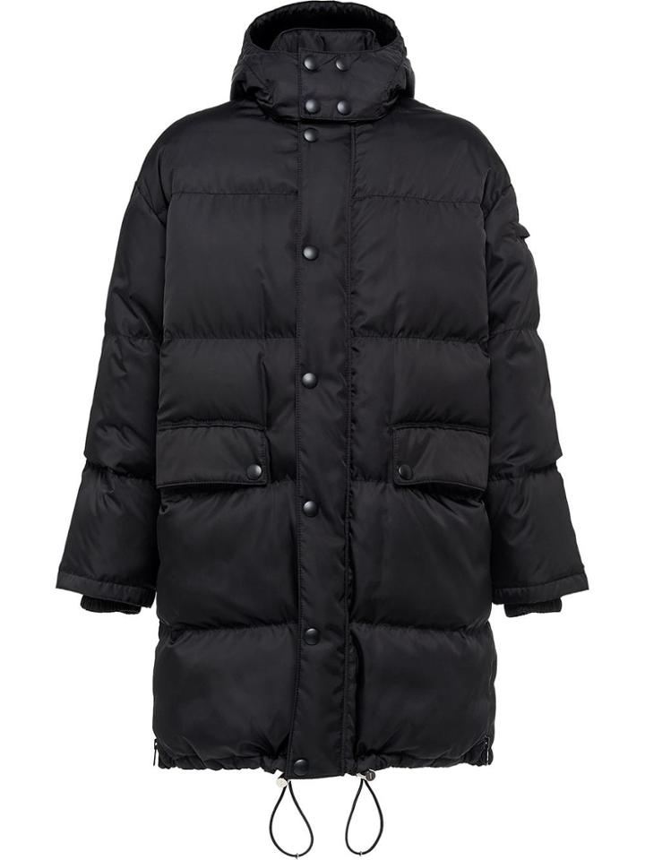 Prada Nylon Gabardine Puffer Coat - Black